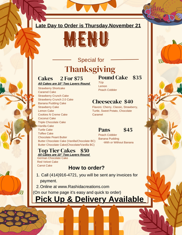 Thanksgiving Menu